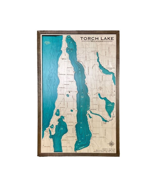 Torch Lake - Wooden Lake Map