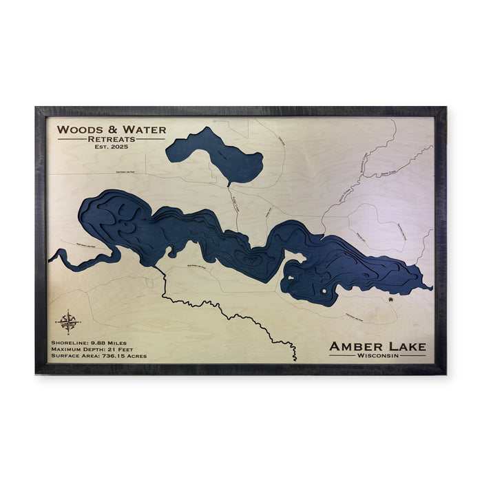 Amber Woods Water wood map — multilayer, white background
