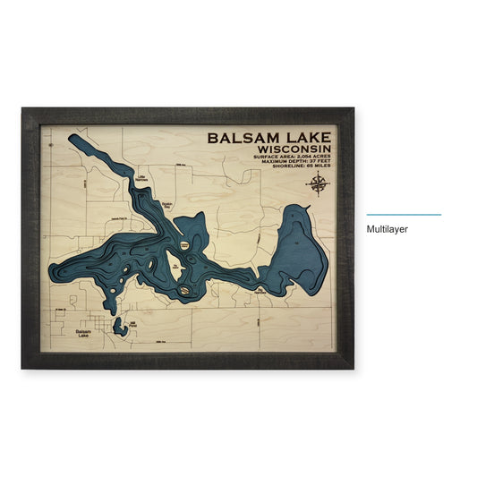 Balsam Lake wood map — multilayer, layer option shown