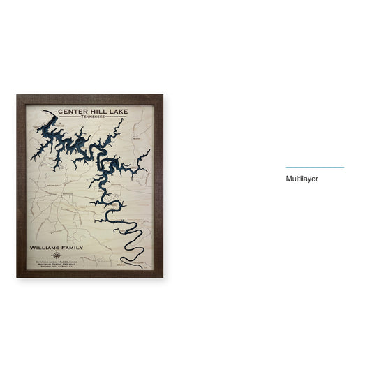 Center Hill Lake, Wood Map — multilayer example, layer option shown