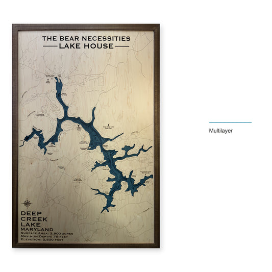 Deep Creek Lake Wood Map — multilayer example, layer option shown