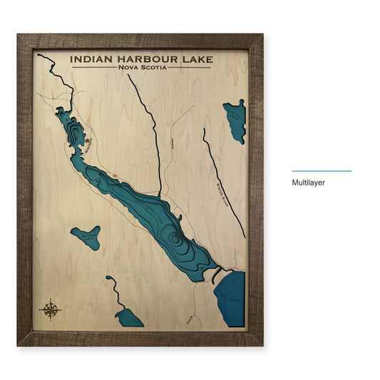 Indian Harbour Nova Scotia wood map — multilayer, layer option shown