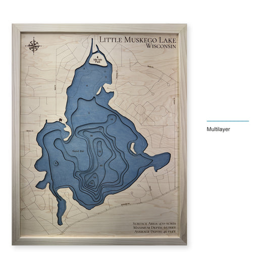 Little Muskego Natural wood map — multilayer, layer option shown