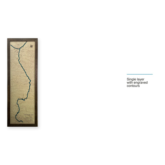 Middle Fork Salmon River, Idaho Wood Map — Single layer with engraved contours — style-labeled photo