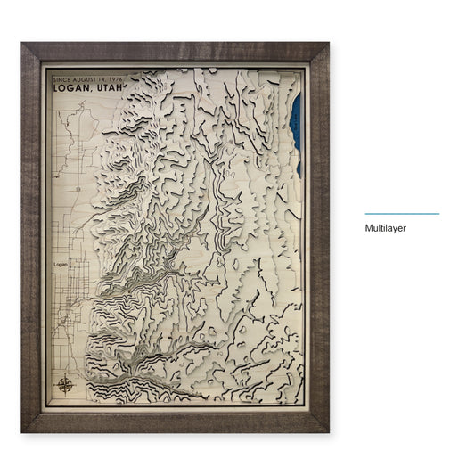 Logan, Utah Wood Map — Multilayer — style-labeled photo