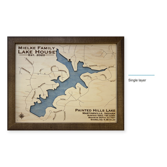 Painted Hills Lake wood map — single layer, layer option shown