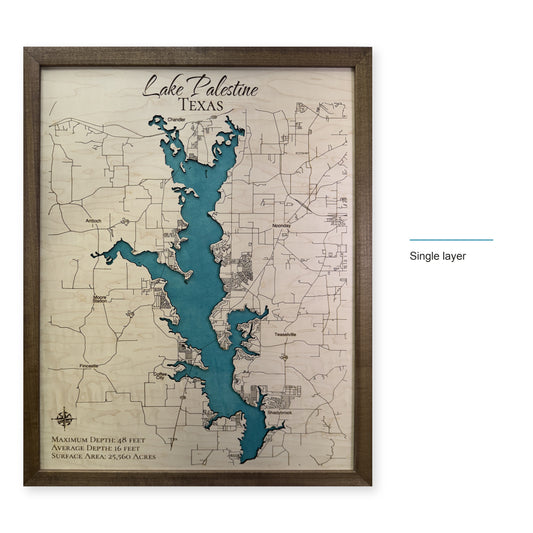 Palestine Walnut Single wood map — single layer, layer option shown