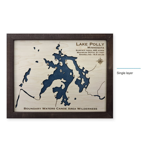 Polly Boundary Waters wood map — single layer, layer option shown
