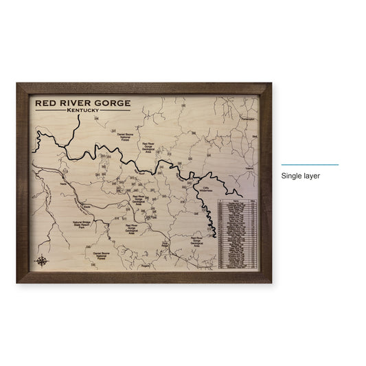 Red River Gorge wood map — single layer, layer option shown
