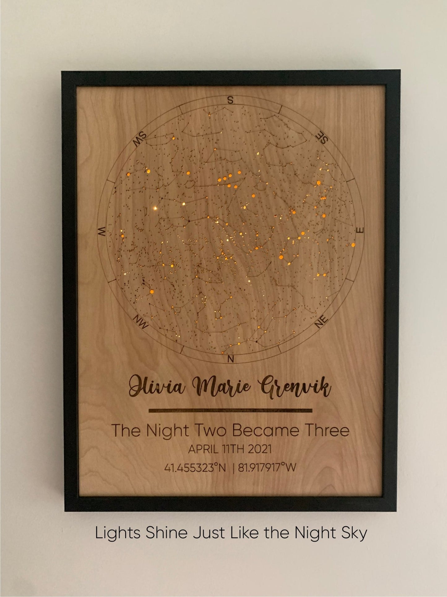 Custom LED Star Map Art - Map Cuts