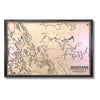 Custom 3D wooden topographic map of an area in Montana.