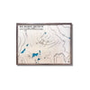 Multilayered topographic map of Mount Washington in British Columbia with ski resort. 