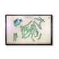 3D wooden map of Augusta National Golf Club with green and blue stain and a black frame. 