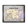 18x24 National Parks Travel map with a black frame. 