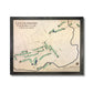 Wooden golf map of Lincolnshire Country Club in Crete, Illinois on a white background. 