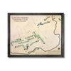 Wooden golf map of Lincolnshire Country Club in Crete, Illinois on a white background. 