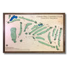 Wooden map of Cedar Hill Country Club with a walnut brown frame.