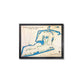 Framed map of Sanibel Island Golf Club, Florida on a white background.