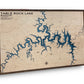 Multilayer wood map of Table Rock Lake in Missouri. 