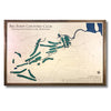 Map of Big Foot Country Club in Wisconsin with a walnut brown frame.