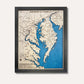 Single water layer map of Chesapeake Bay on a white background. 