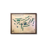 Framed wooden map of Concord Country Club on a white background.
