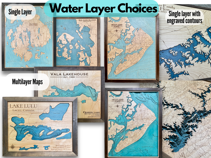 Custom Wood Lake & River Maps – Map Cuts