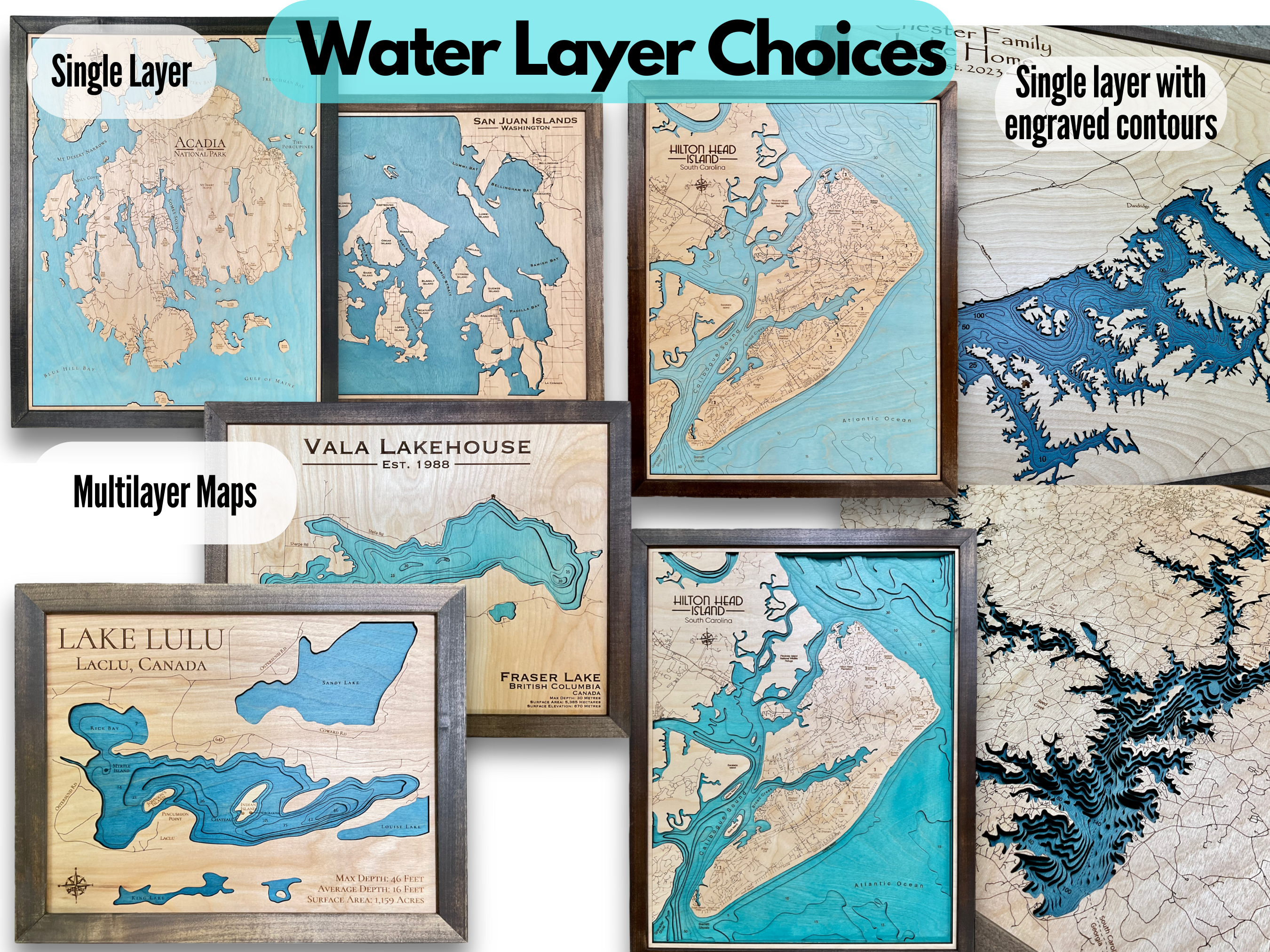 Wooden Lake Erie Map