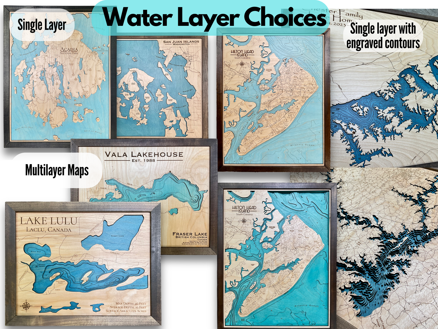 Great Lakes Wooden Map