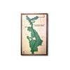 Map of Cuyahoga Valley National Park with wooden frame on a white background