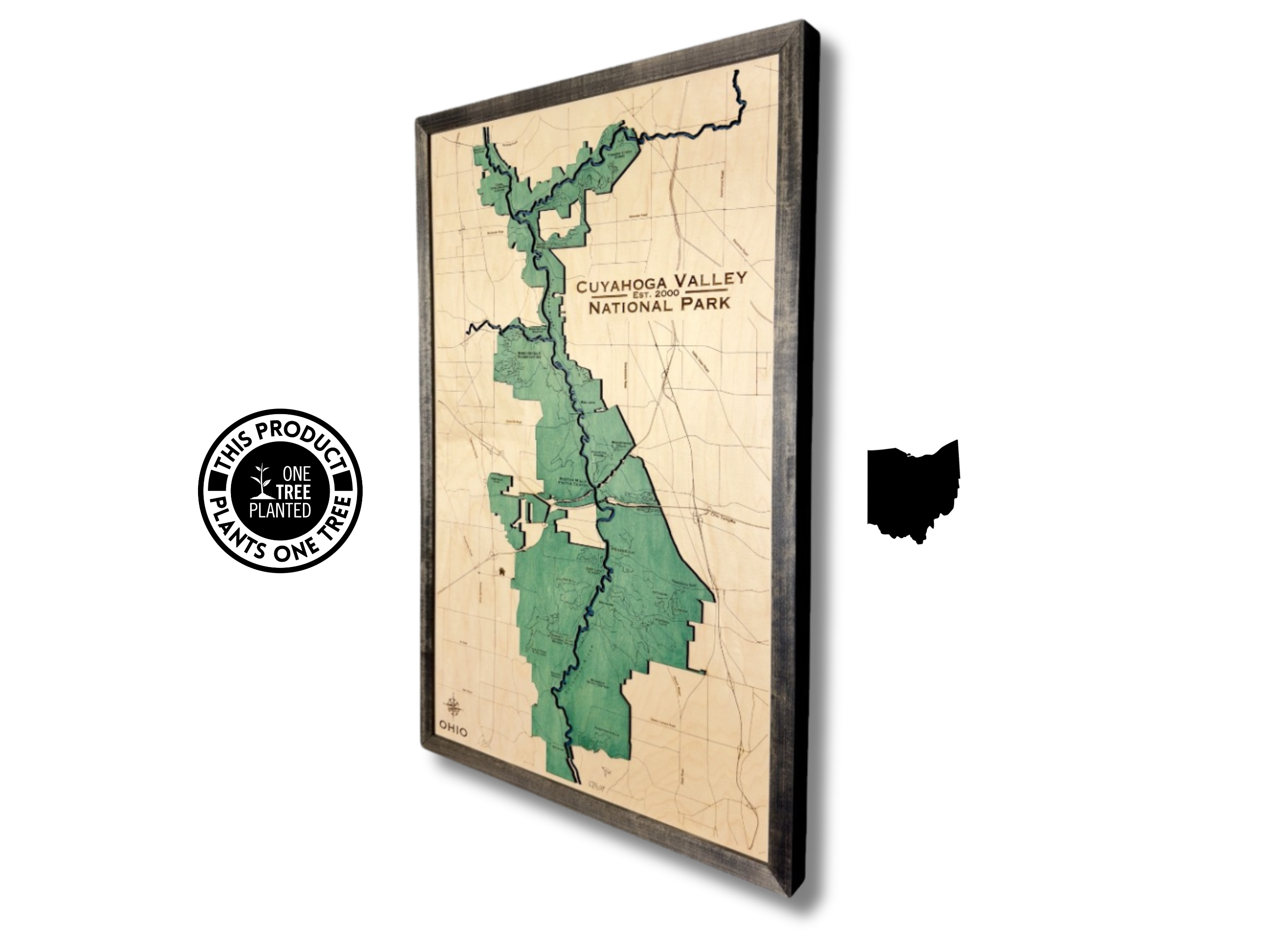 Cuyahoga Valley National Park Customized Wood 3D Map