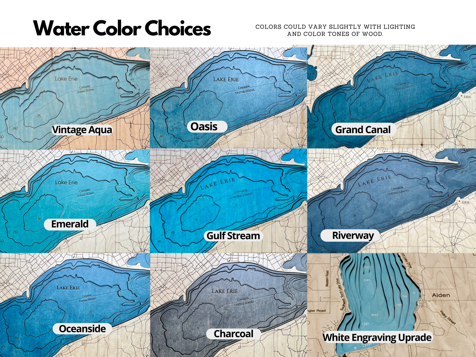 examples of water stain colors on the wood