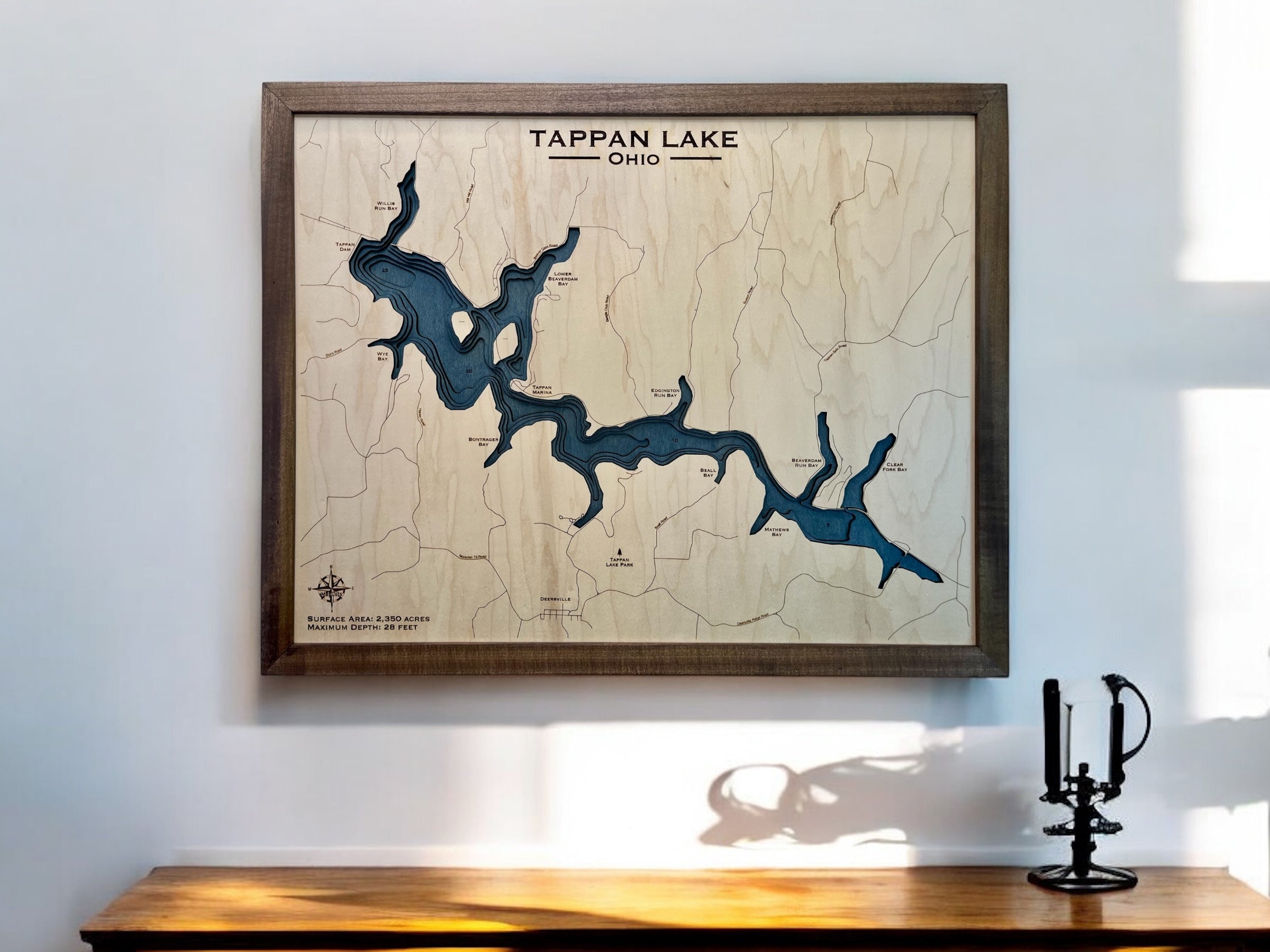 Tappan Lake, Ohio, Wooden Lake Map