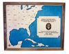 Custom military map marking where Fort Belvoir is located in the United States. Map includes a customized nameplate.