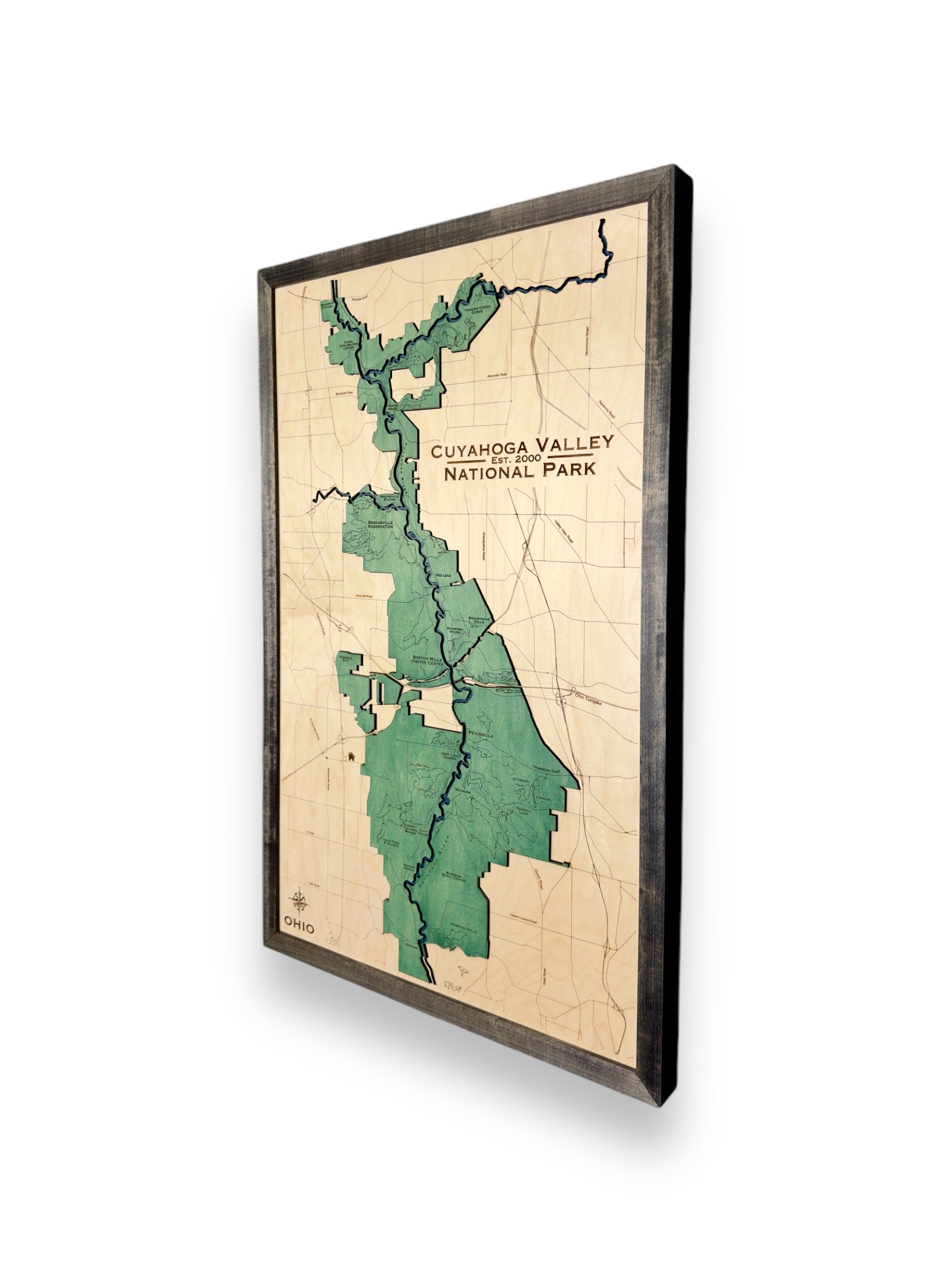 Cuyahoga Valley National Park Customized Wood 3D Map