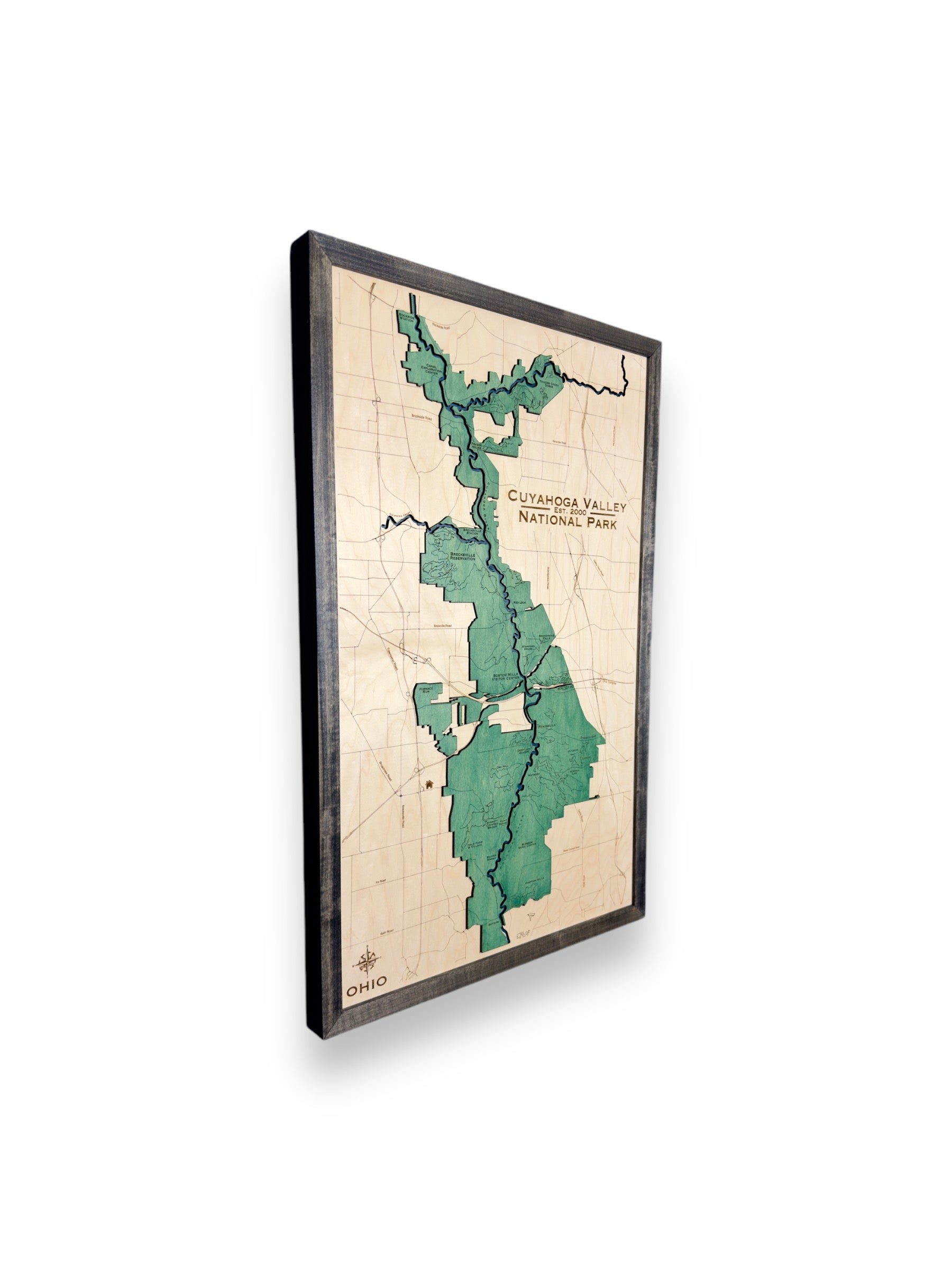 Cuyahoga Valley National Park Customized Wood 3D Map