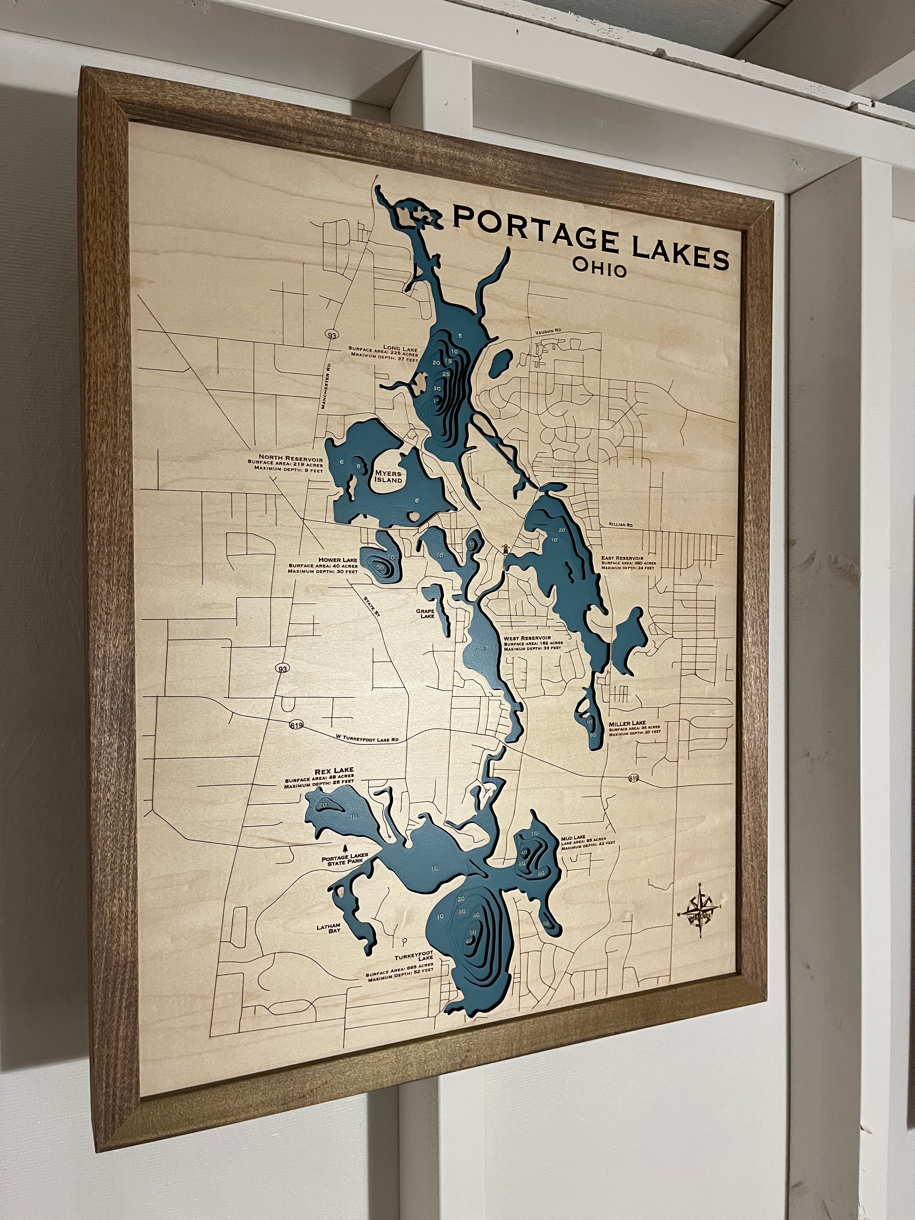 Portage Lakes Map, Summit County, Ohio