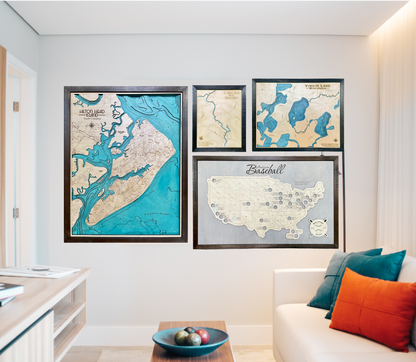 Hilton Head, South Carolina 3-D Nautical Wood Chart