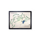 Framed wooden map of Jefferson City Country Club in Missouri on a white background.