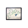 Framed wooden map of Jefferson City Country Club in Missouri on a white background.