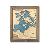 Small engraved water layer map of Lake of the Woods.