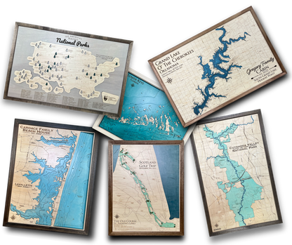 Great Lakes Wooden Map