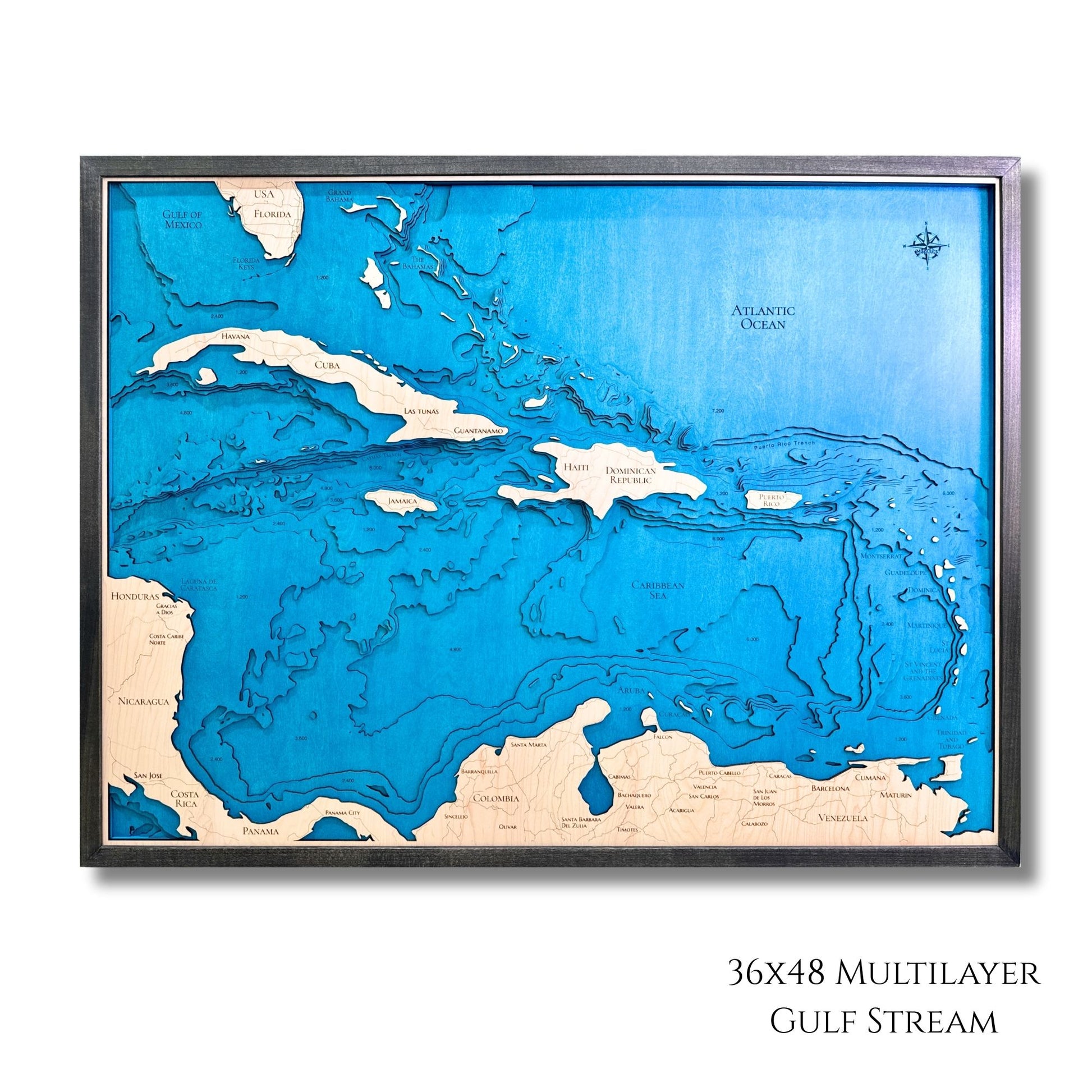 36x48 map of the Caribbean islands.