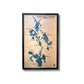 3D wooden map of Portage Lakes in Ohio.