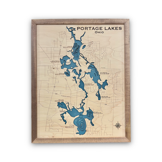Portage Lakes Map, Summit County, Ohio