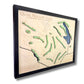 Sideview of Quail Hollow golf course map with blue water stain and raised green greens. 