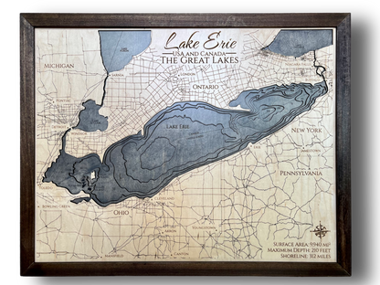 Wooden Lake Erie Map