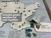 Up close look at the National Park Travel Map tree icons. Tree are painted dark green.