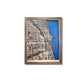 3D wooden city map of Chicago, Illinois with blue water stain and raised roads. 