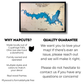 Informational card explaining why customers should buy from MapCuts and our quality guarantee. 
